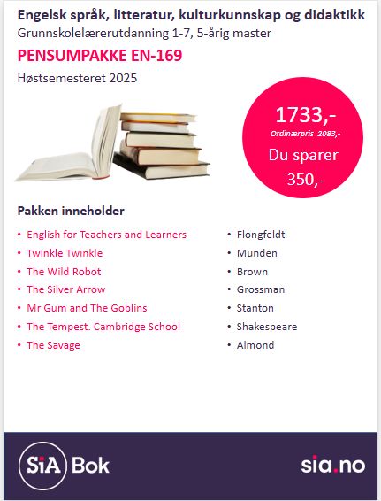 EN-169 Engelsk språk, litteratur, kulturkunnskap og didaktikk