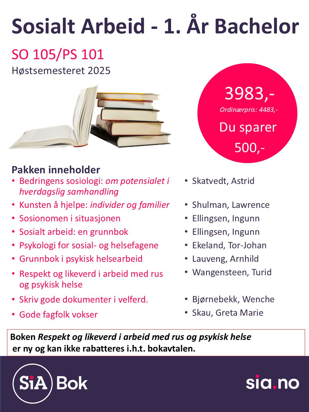 Sosialt arbeid, 1 semester, Bachelor (1 år)