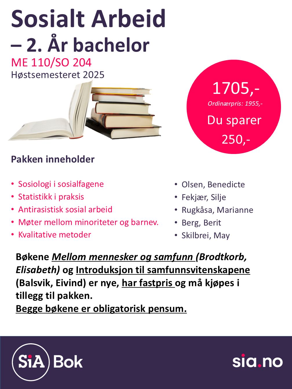 Sosialt arbeid, 3 semester, Bachelor (2 år)