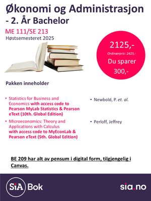 Økonomi og Administrasjon, 3 semester, Bachelor (2 år)