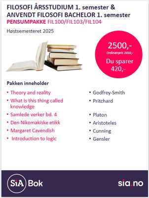 FIL100, 103 og 104 Filosofi Årsst. og Anvendt Filosofi Bach. 1. semester