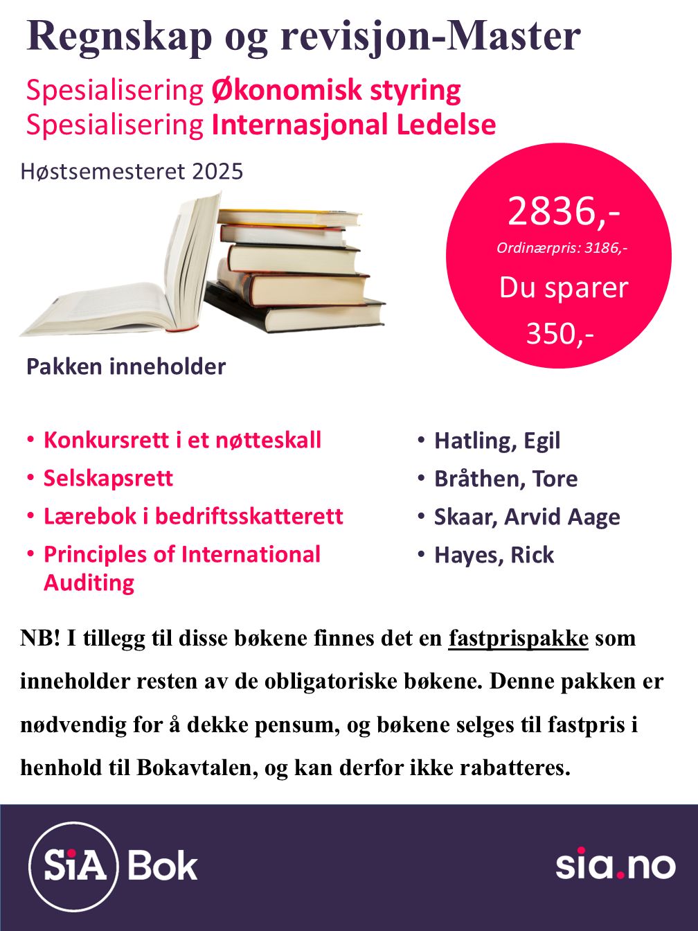 Regnskap og Revisjon, 1 semester, Master-Pakke 1 av 2