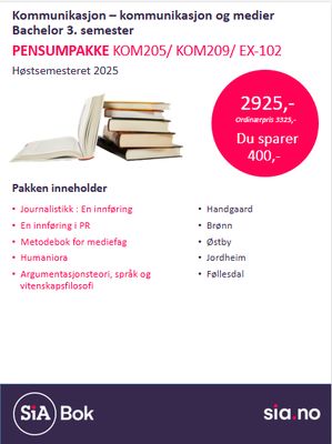 KOM205, KOM209 &amp; EX-102 Kommunikasjon Bachelor 5. semester