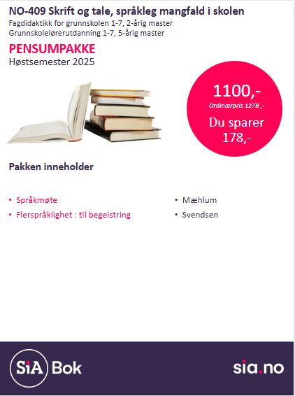 NO-409 Skrift og tale, språkleg mangfald i skolen