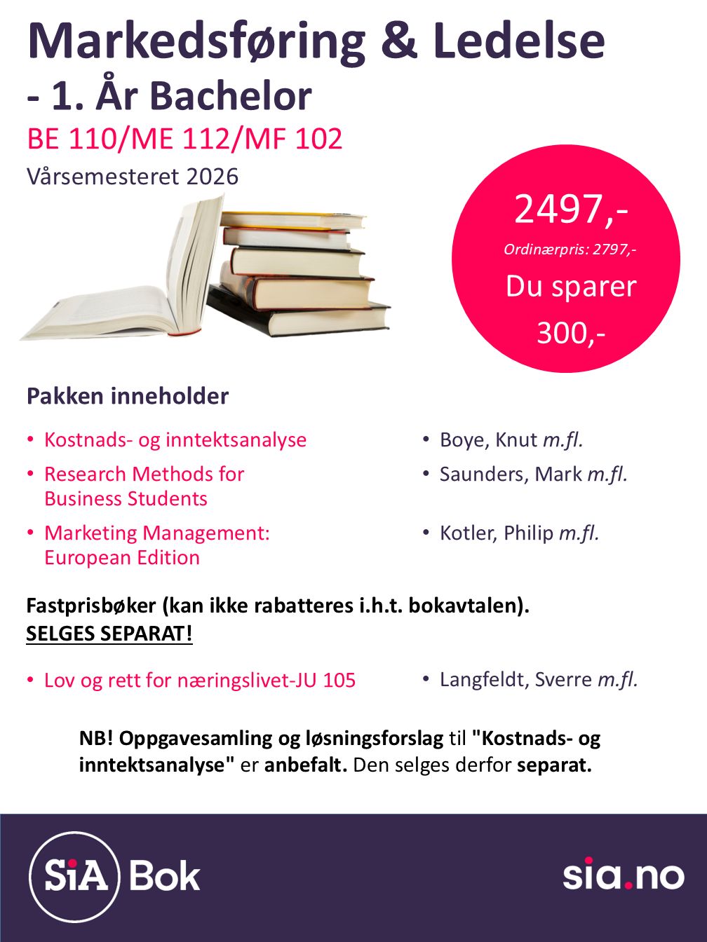 Markedsføring og Ledelse, Bachelor, 1 år (2 semester)