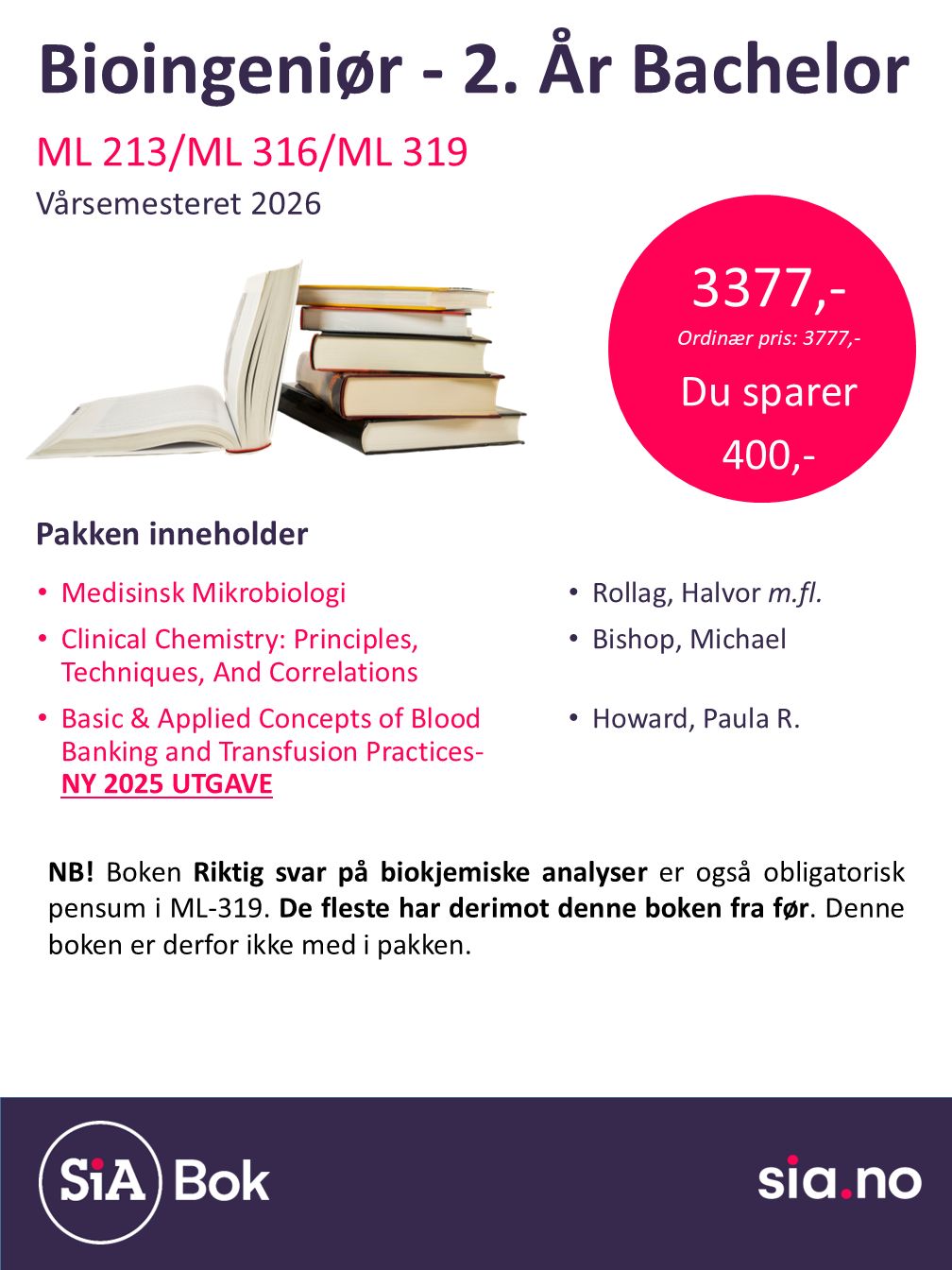 Bioingeniør, Bachelor, 2 år (4 semester)