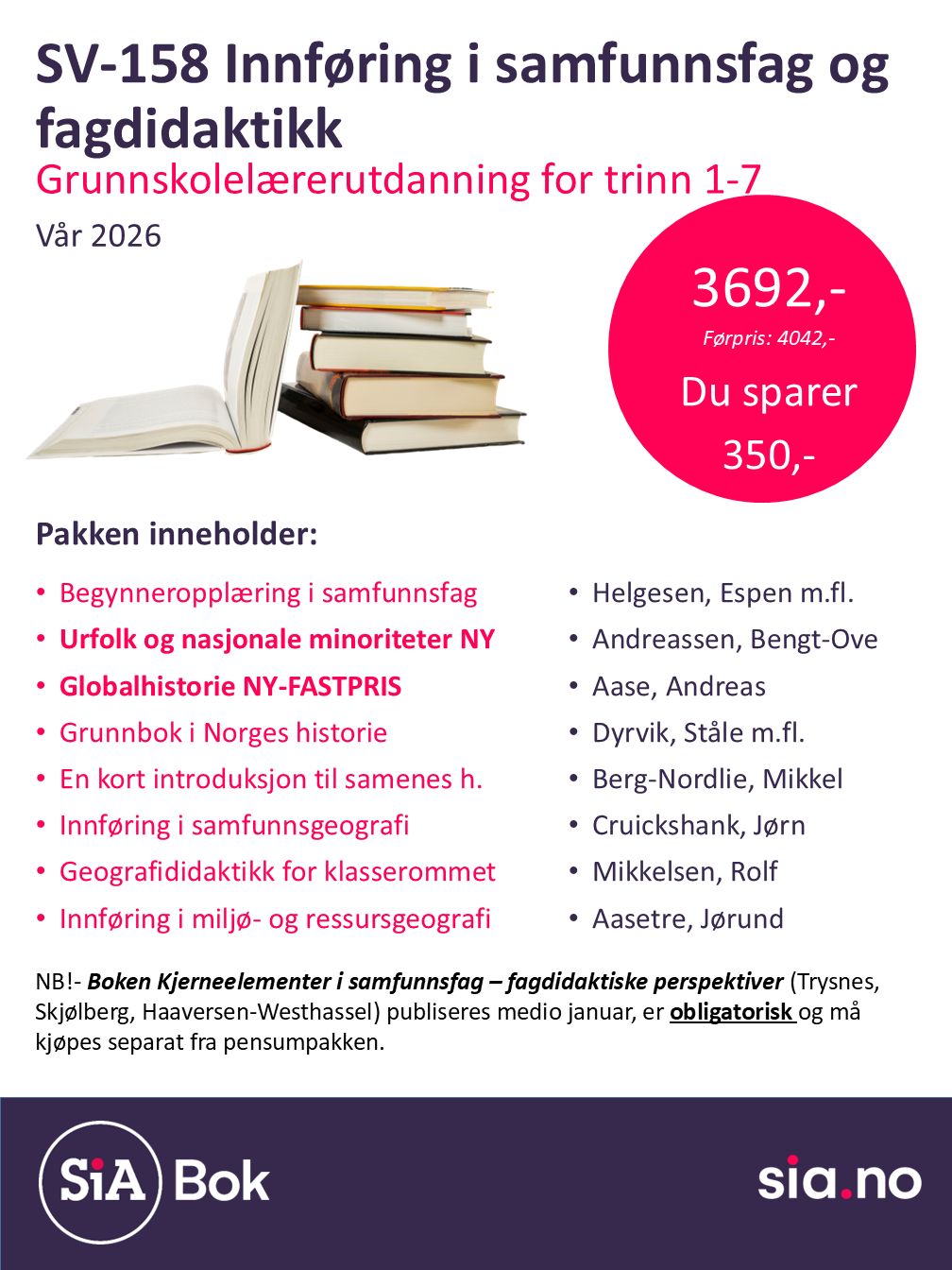 SV-158 Innføring i samfunnsfag og fagdidaktikk