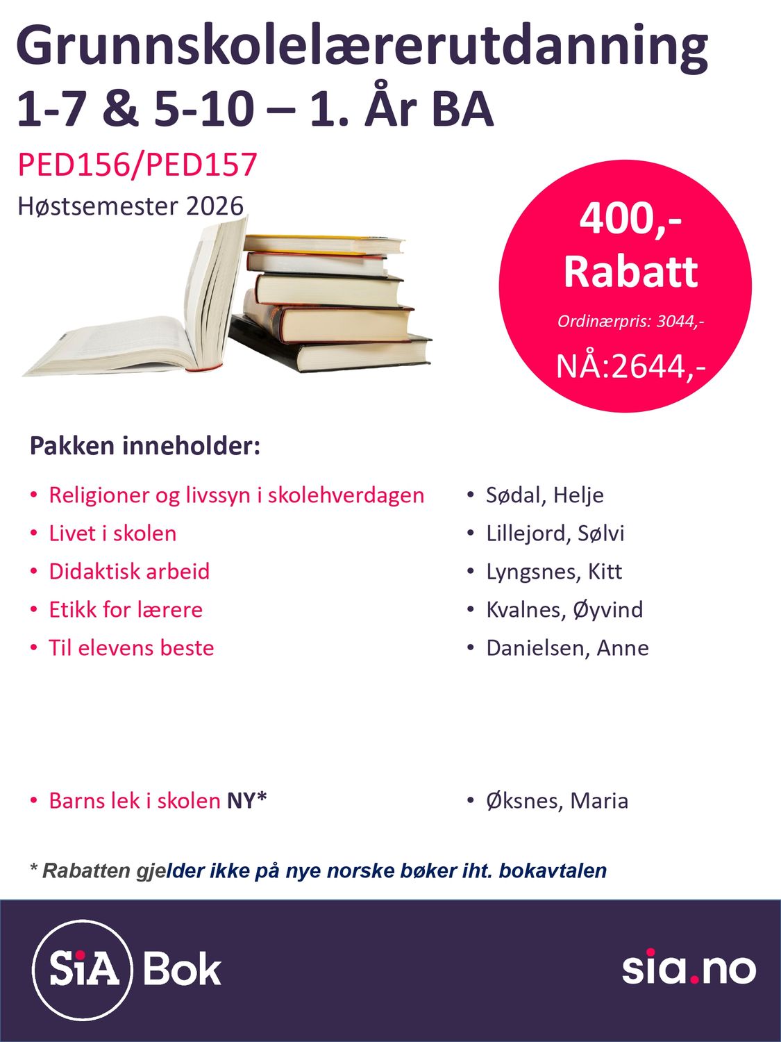 PED156/157 Grunnskolelærerutdanning 1.år 1-7 og 5-10