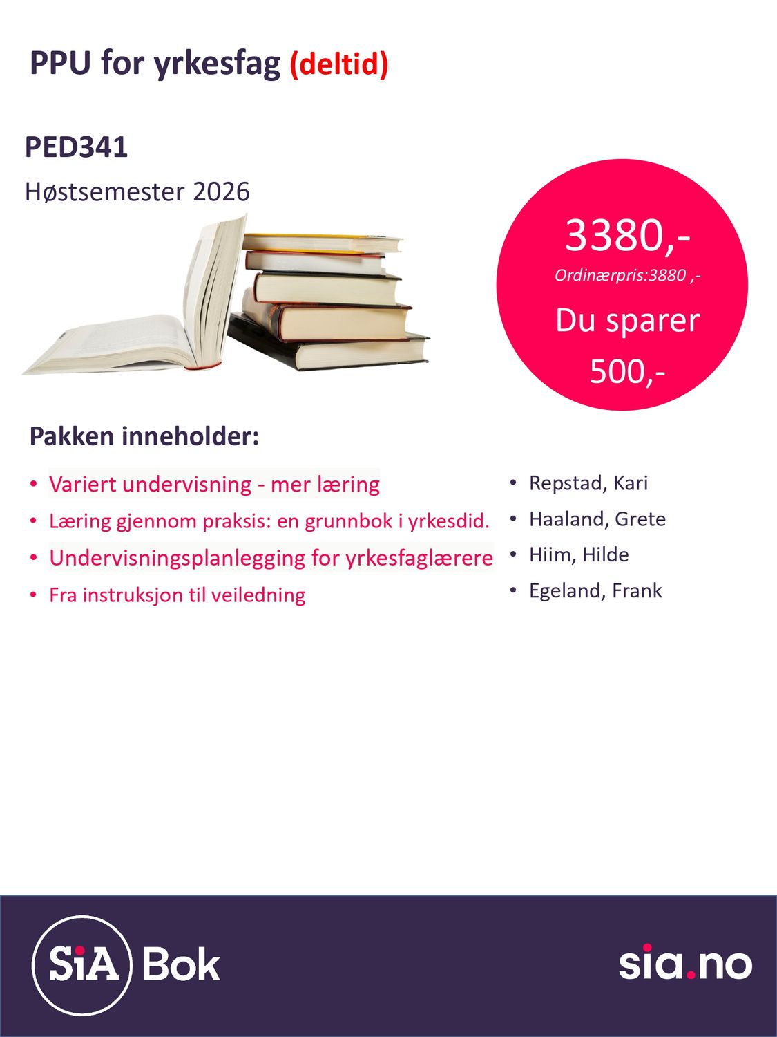 PED 341 PPU for yrkesfag (deltid)