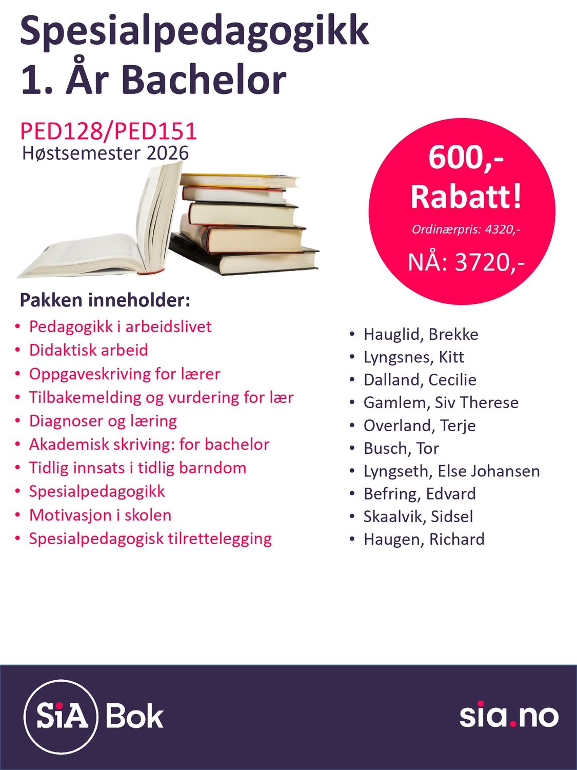Spesialpedagogikk 1.år (1 semester)