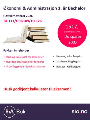 Økonomi og administrasjon 1.år bachelor (1 semester)