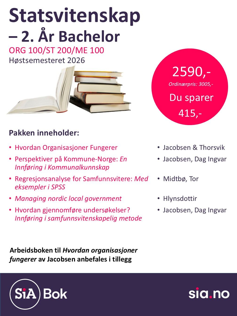 Statsvitenskap 2.år bachelor (3.semester)