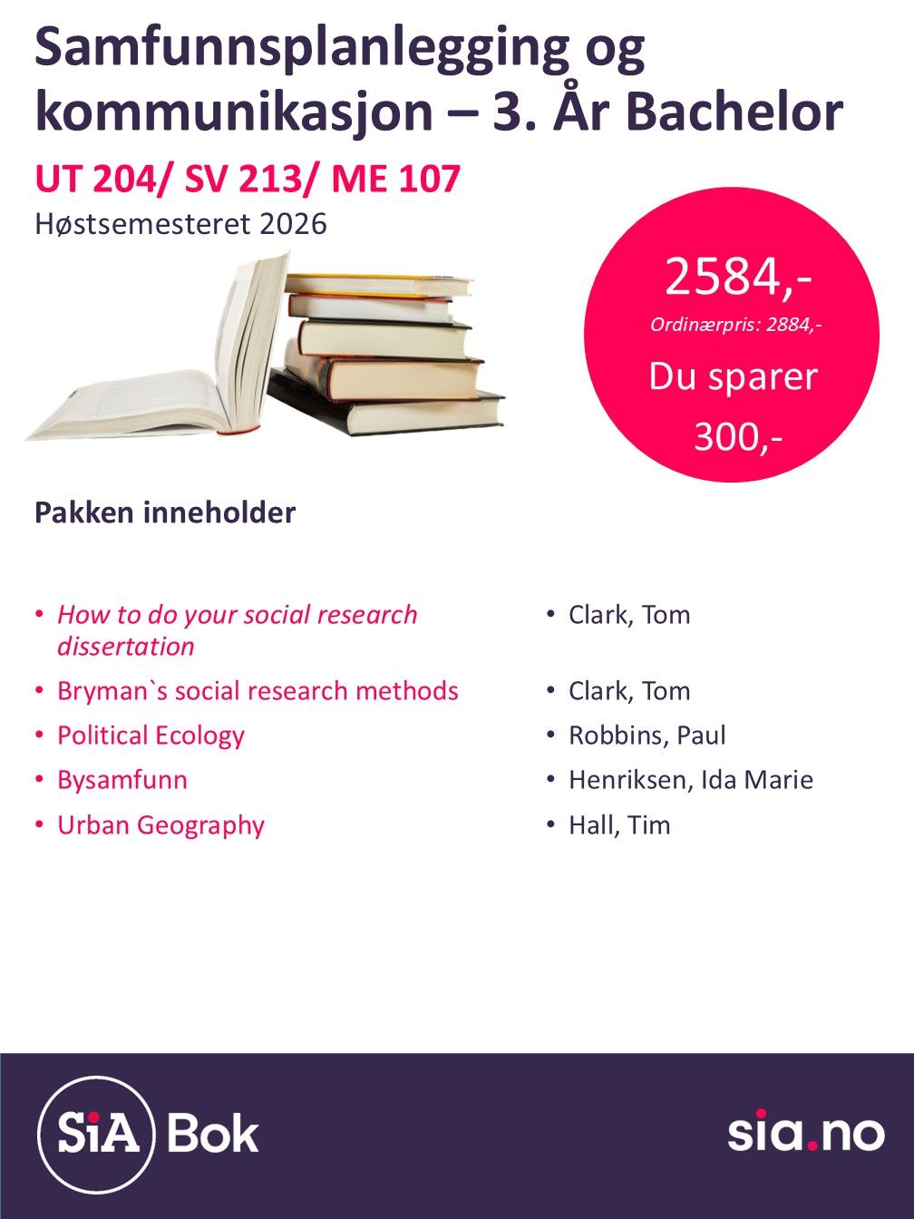 Samfunnsplanlegging og kommunikasjon 3.år bachelor (5.semester)