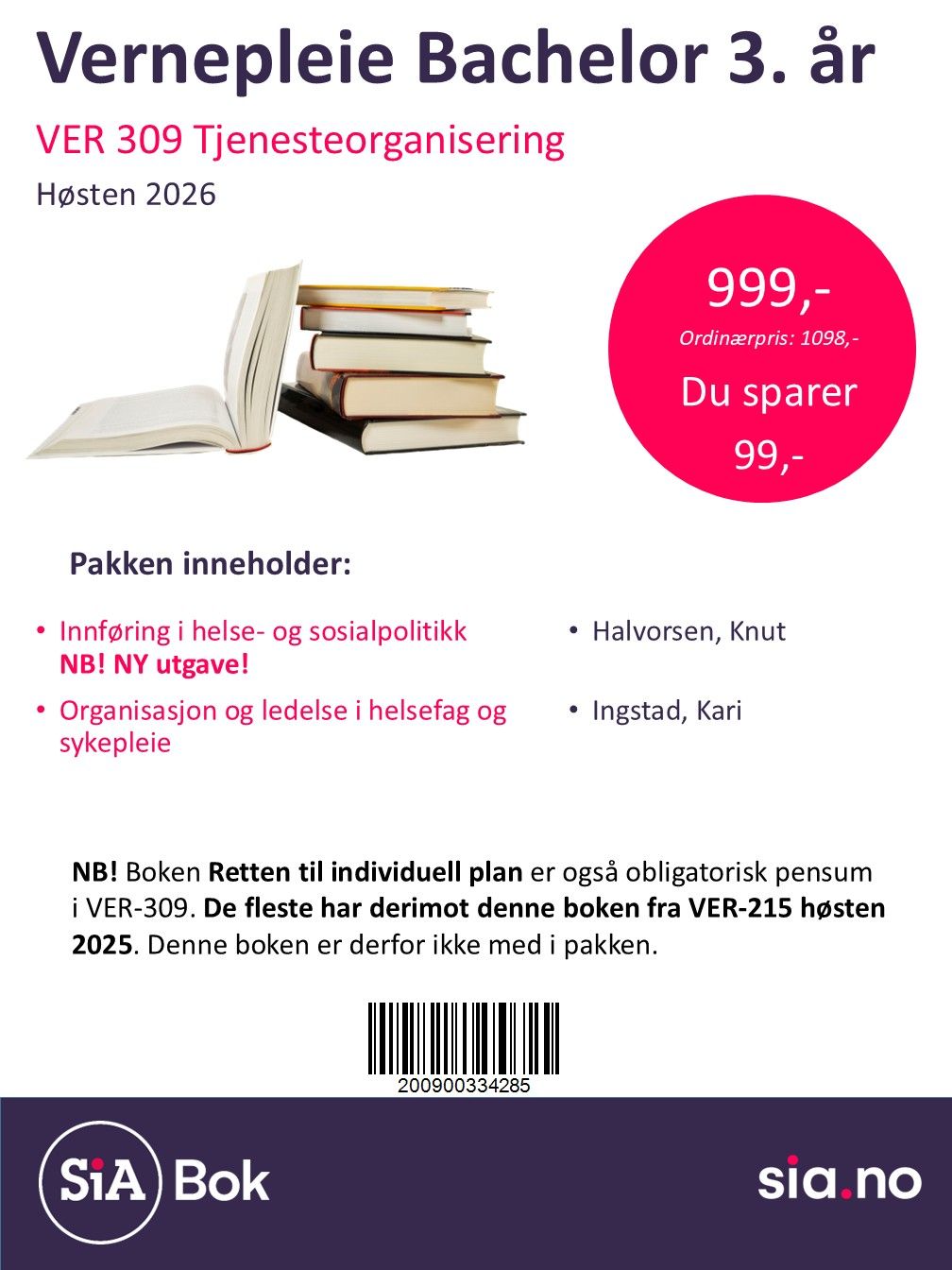 VER-309 Vernepleie 3. år