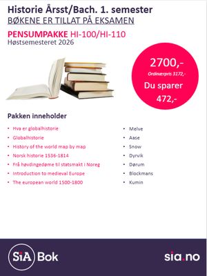 HI-100 og HI-110 Historie bachelor, fordypningsemner