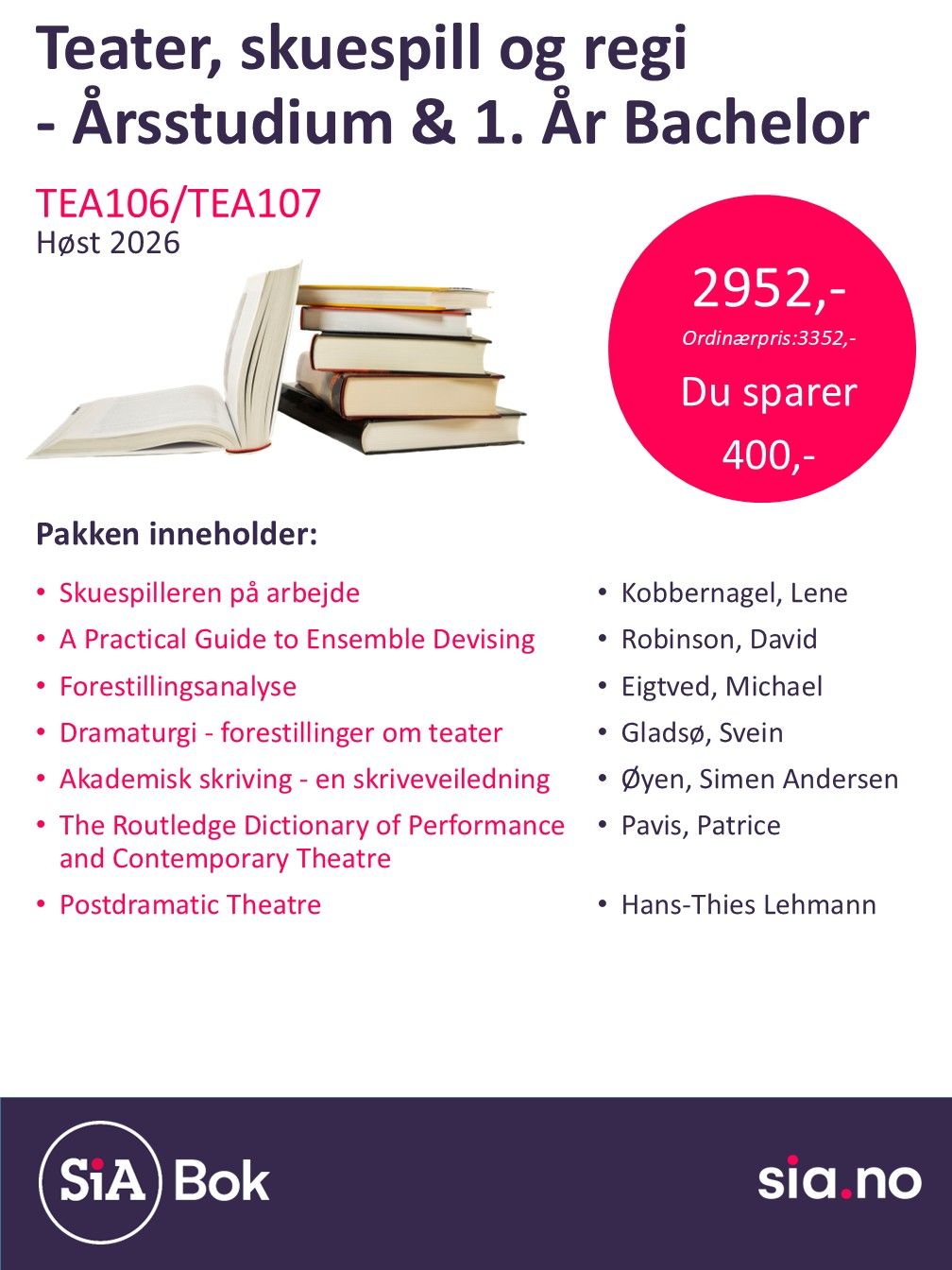 Teater, skuespill og regi, Årsstudium &amp; 1.År bachelor