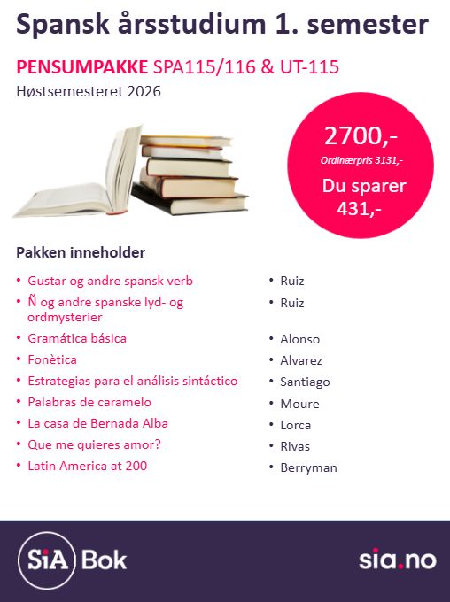 SPA115, SPA116 OG UT-115 Spansk årsstudium, 1. semester