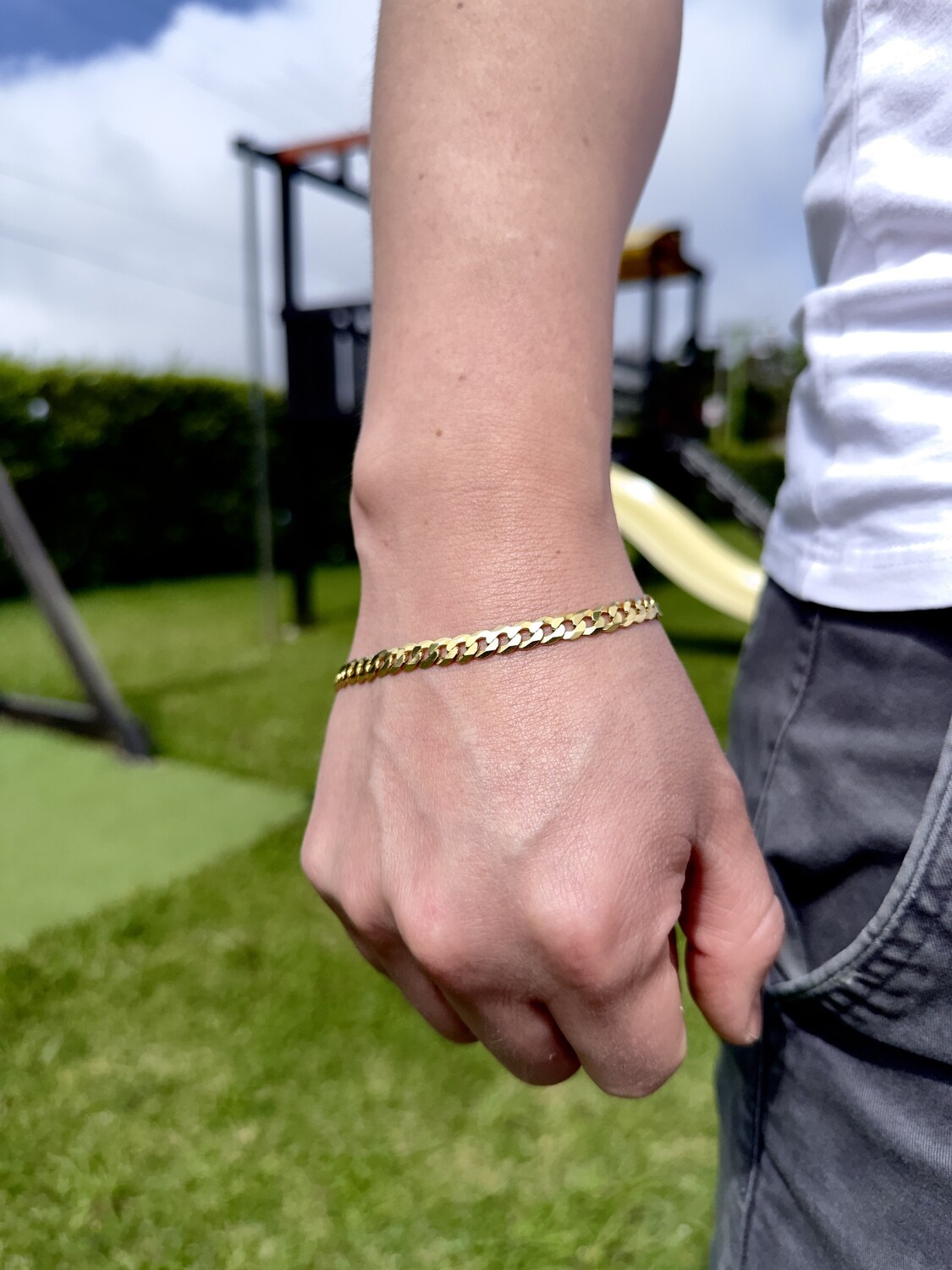 Pulso Cubano Sólido en Plata 925 con Baño de Oro 14k – 6mm / 21cm