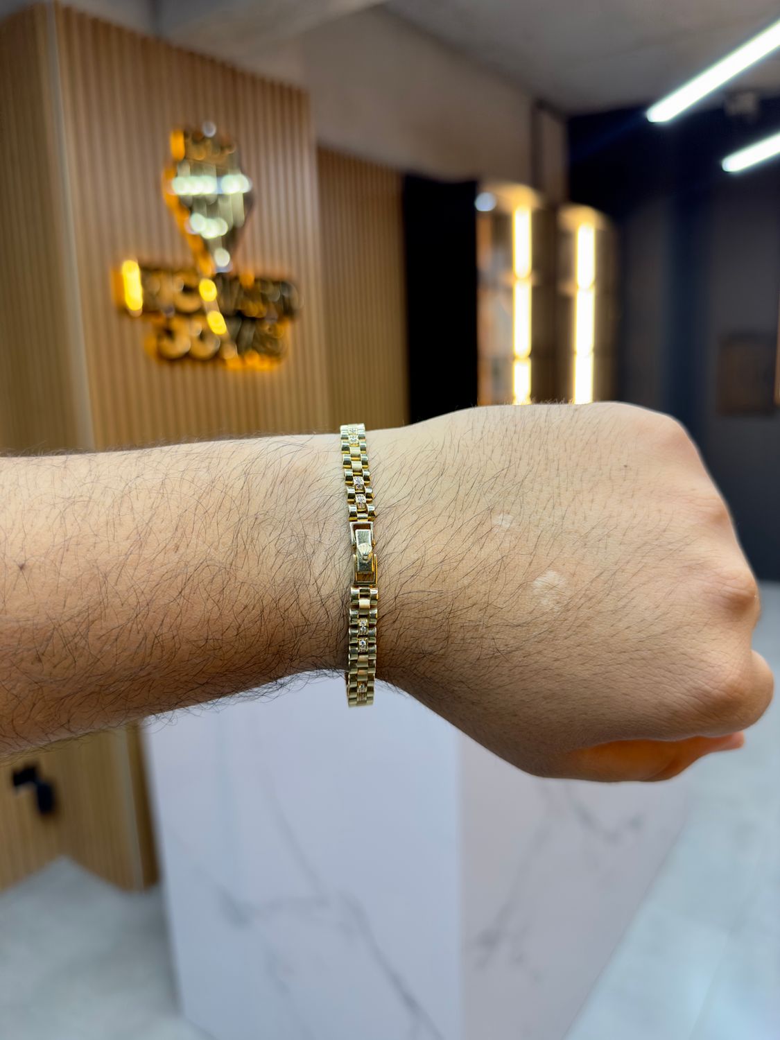 Pulsera diseño de reloj ROLX Oro10k