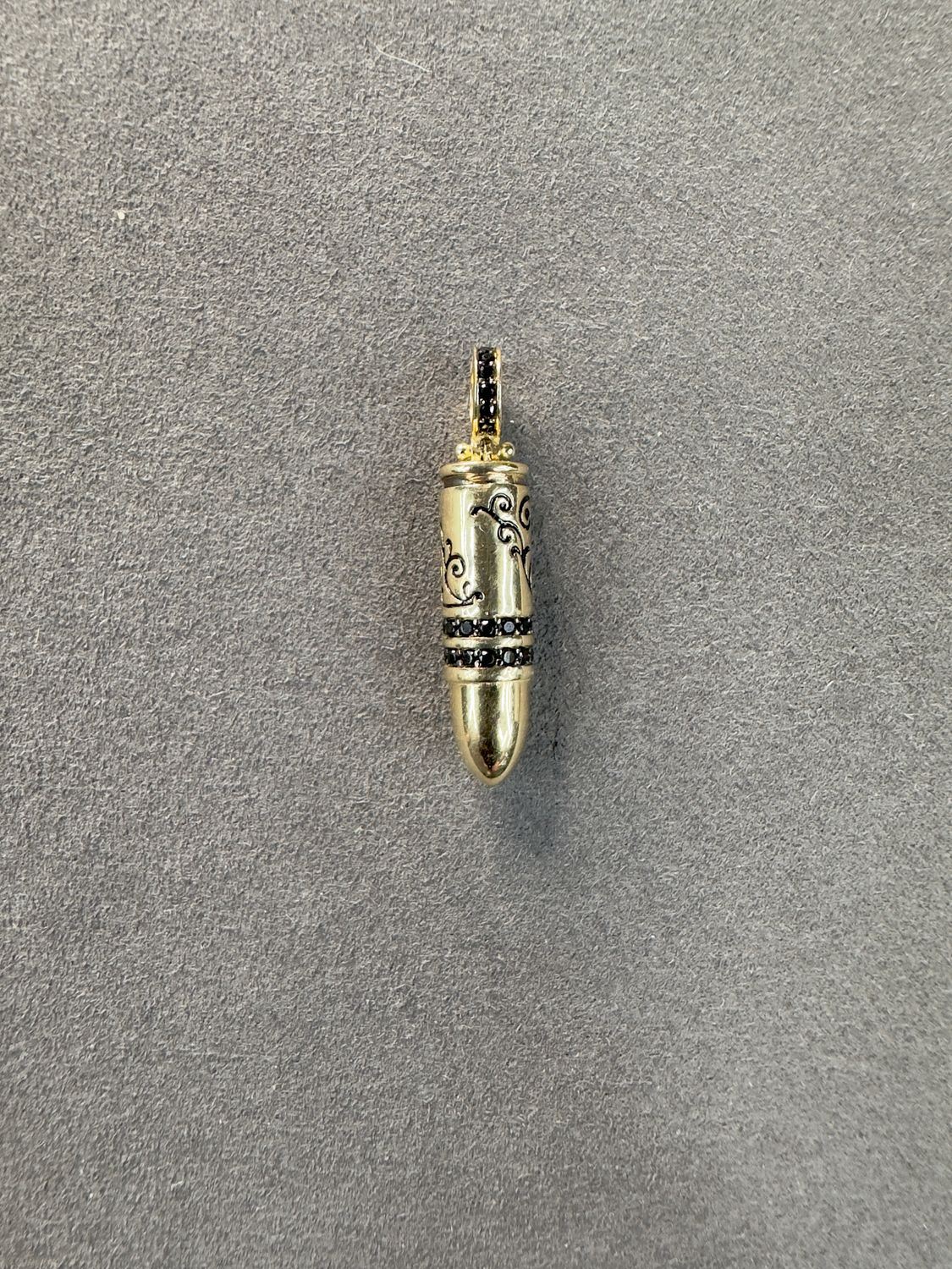 Dije Bala 9mm en Oro Italiano 10k – 3cm de Alto