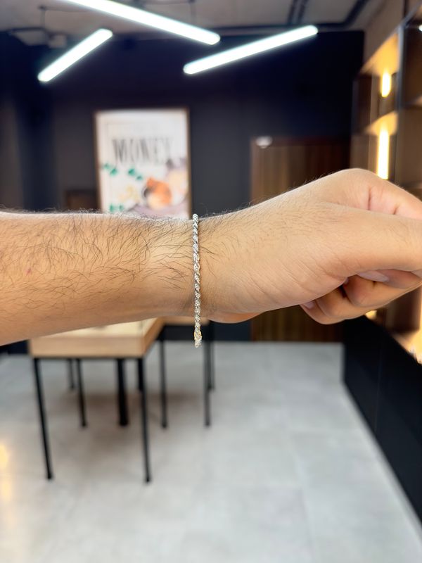 Esclava o Pulso Lazo de 3mm Plata italiana 925