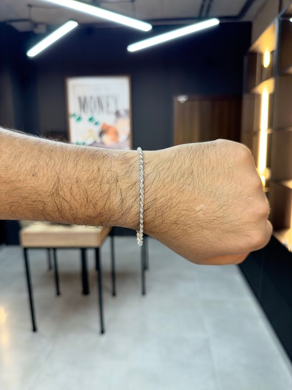 Esclava o Pulso Lazo de 3mm Plata italiana 925