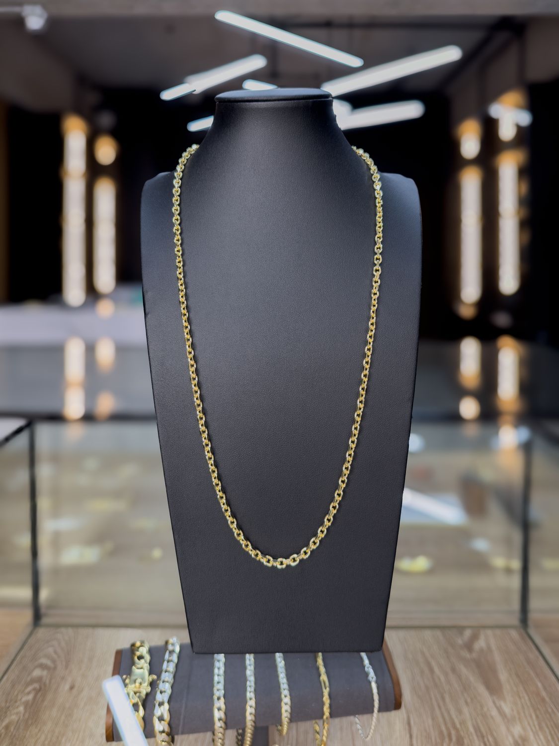 Cadena Regia Sólida en Plata 925 con Baño de Oro 14k – 4mm / 61cm