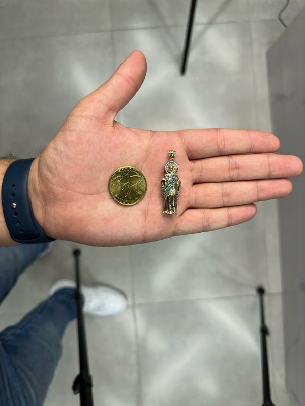 Dije de San Judas Tadeo en Oro Italiano 10k – 4.8cm de Alto