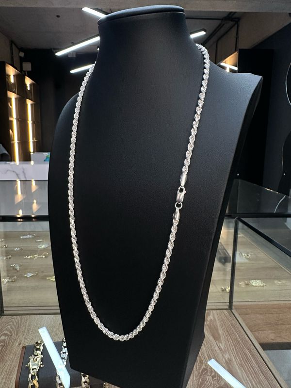 Cadena Lazo / Cordón Sólida Maciza – Plata Italiana 925