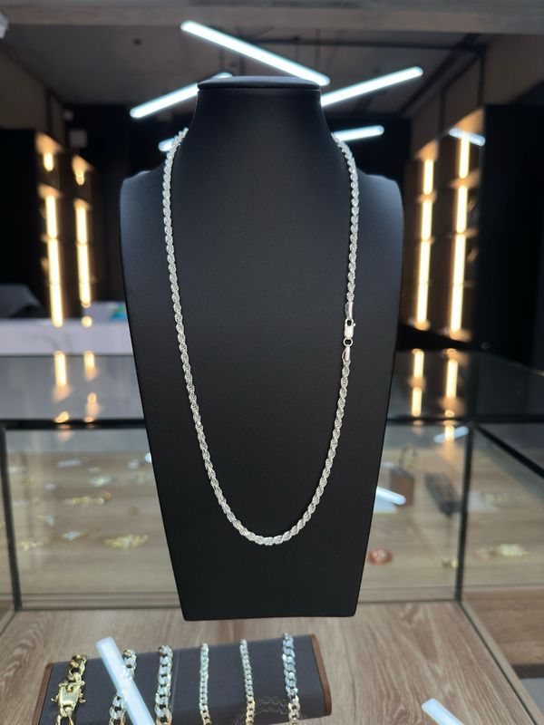 Cadena Lazo / Cordón Sólida Maciza – Plata Italiana 925