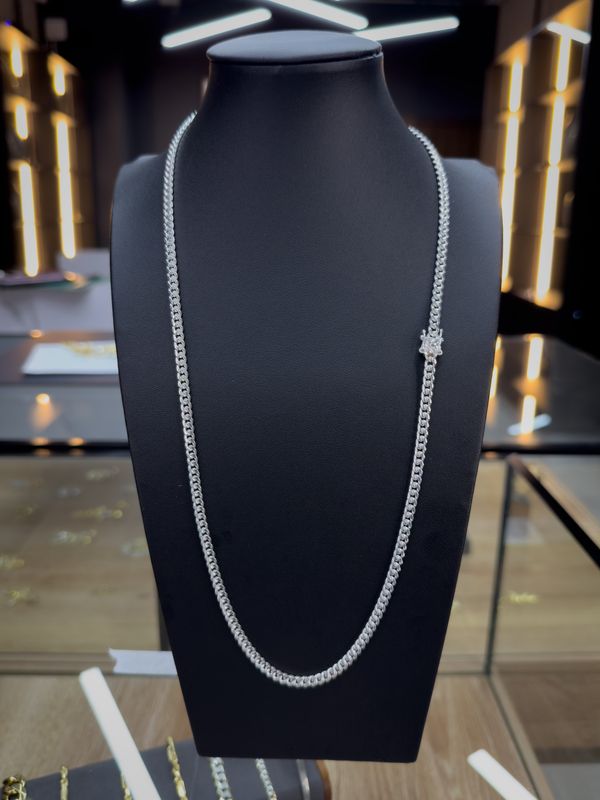 Cadena Cubana de Plata italiana 925