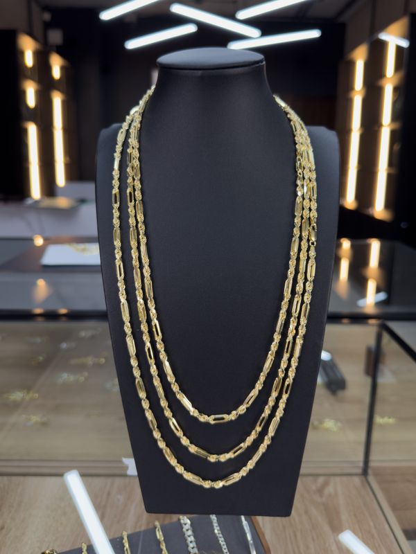 Cadena Lazo Milano Sólida en Plata 925 con Baño de Oro 14k – 4mm / 55 a 66cm