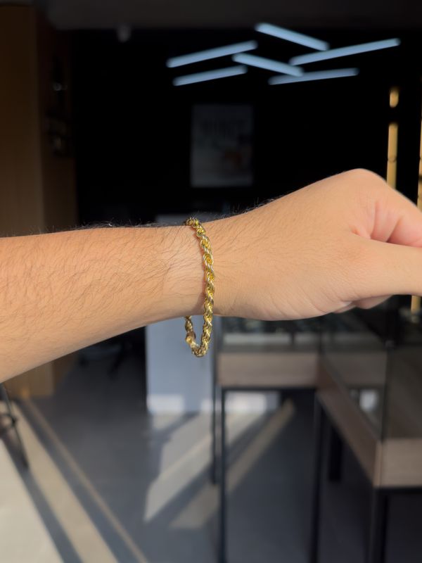 Pulso Lazo en Plata 925 con Baño de Oro 14k – 5mm / 21.5cm