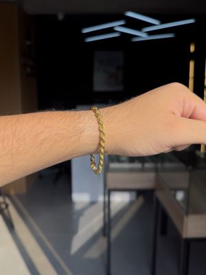 Pulso Lazo en Plata 925 con Baño de Oro 14k – 5mm / 21.5cm