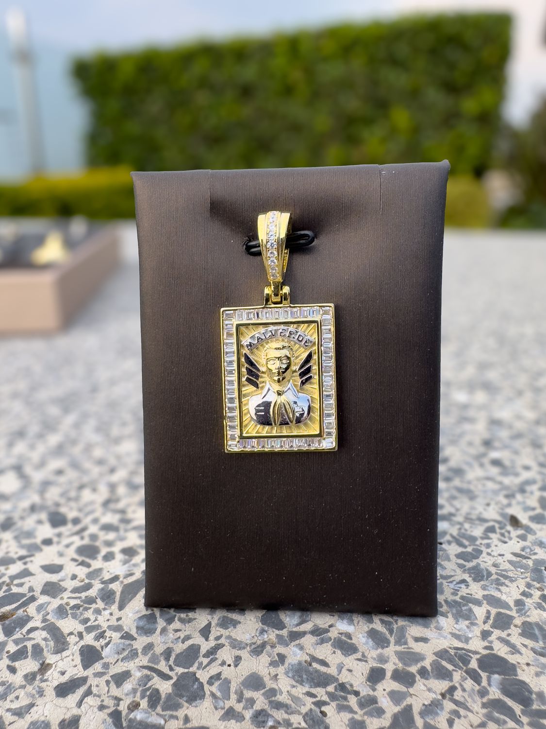 Dije Jesús Malverde en Plata Italiana 925 con Baño de Oro 14k