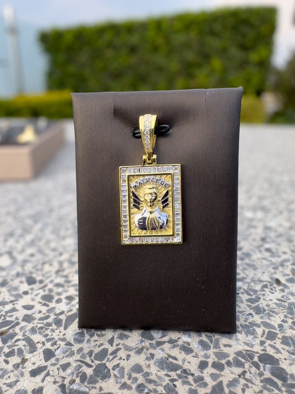 Dije Jesús Malverde en Plata Italiana 925 con Baño de Oro 14k