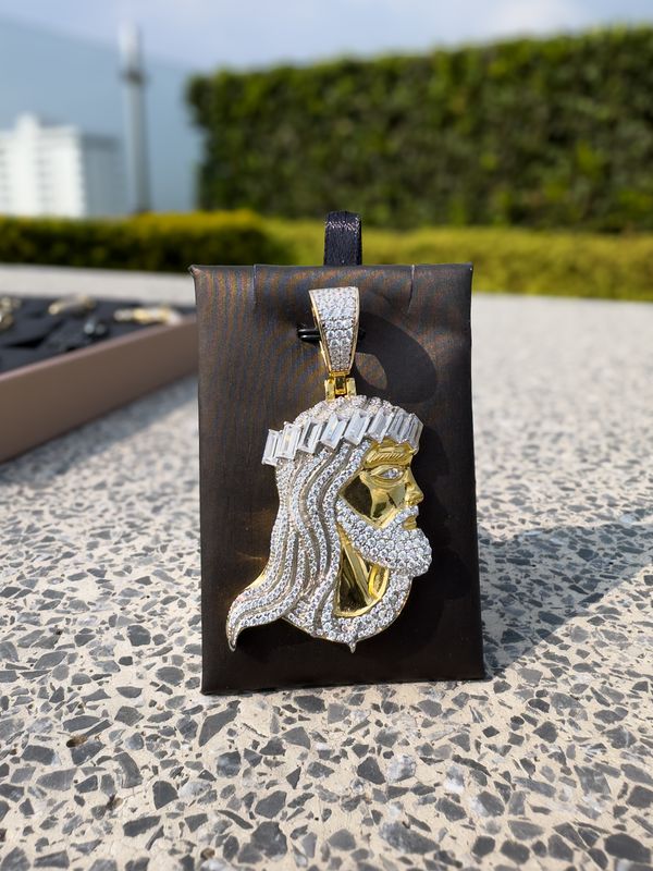 Dije Rostro de Jesús en Plata Italiana 925 con Baño de Oro 14k