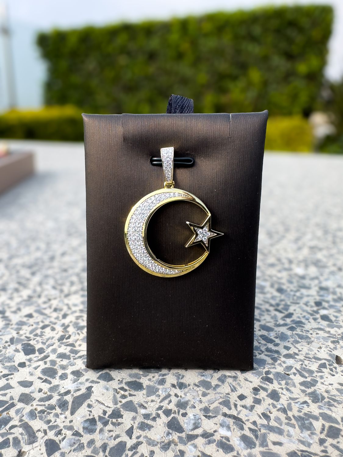Dije Luna y Estrella Islámica en Plata 925 con Baño de Oro 14k