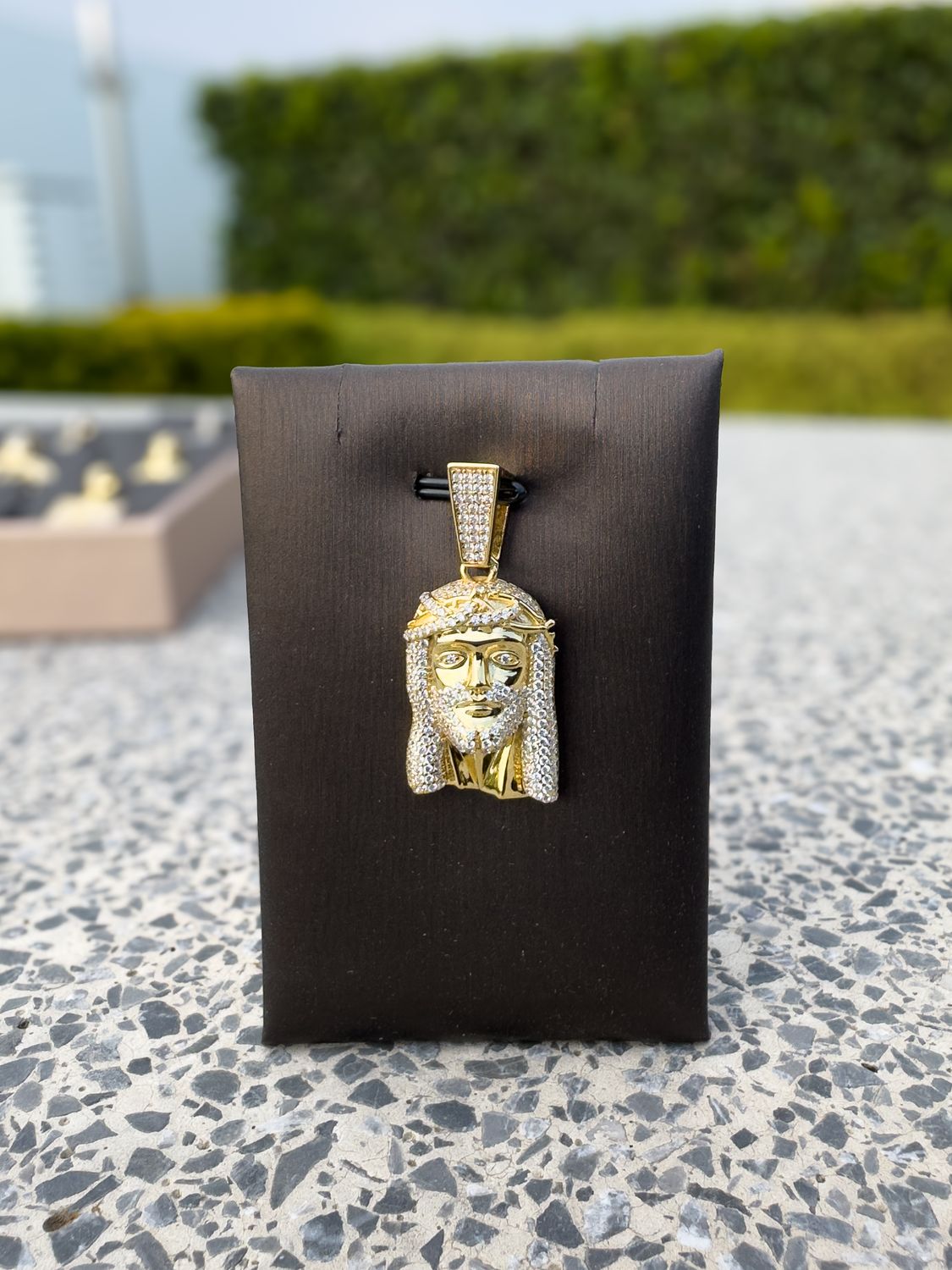Dije Rostro de Jesús en Plata 925 con Baño de Oro 14k