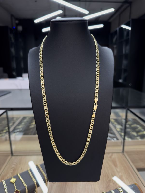 Cadena Marinero Doble Tono en Plata 925 con Baño de Oro 14k – 6mm / 61cm