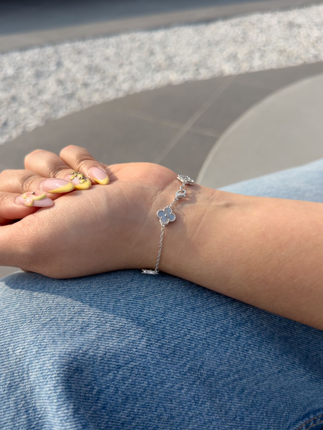 Pulsera Trébol Full Plata 9mm Estilo Van Cleef en Plata 925 – 18cm