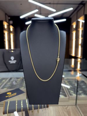 Cadena Mónaco Bub en Oro 10k – 3mm / 45cm / (Ideal para Dama)
