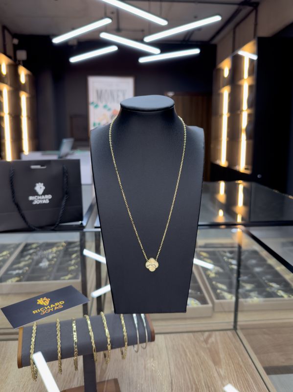 Cadena Van Cleef con Trébol en Oro 10k – 14mm / 45cm