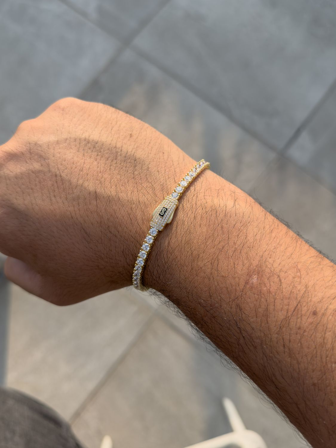 Pulsera Mónaco Agua en Oro 10k – 4mm / 21.2cm