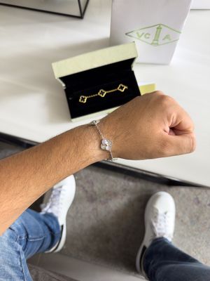 Pulsera Van Cleef Full Plata 925 – Trébol de 15mm / 21cm