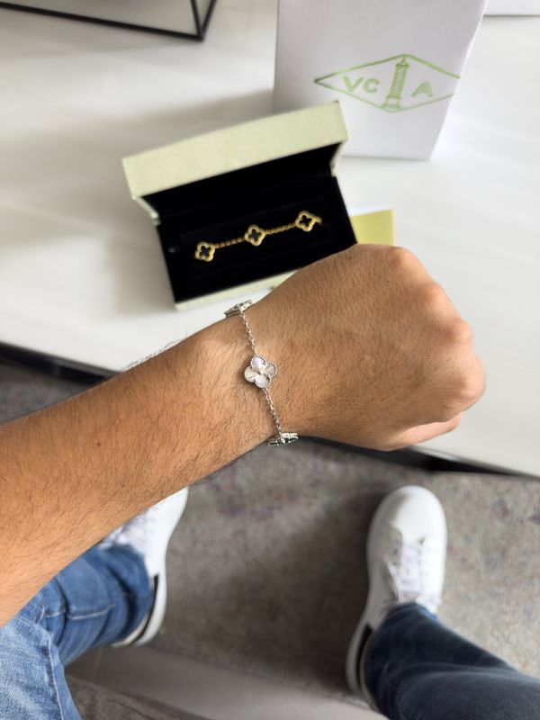 Pulsera Van Cleef Full Plata 925 – Trébol de 15mm / 21cm
