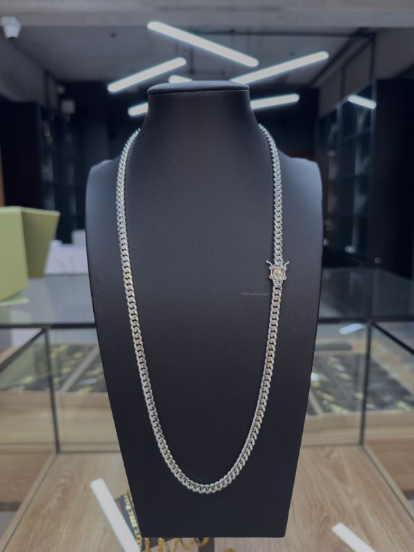 Cadena Cubana de Plata 925 con Broche de Caja – 5.6mm / 61cm