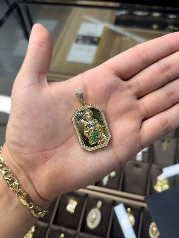 Dije de San Judas Tadeo en Oro Italiano 10k – 5.1cm de Alto