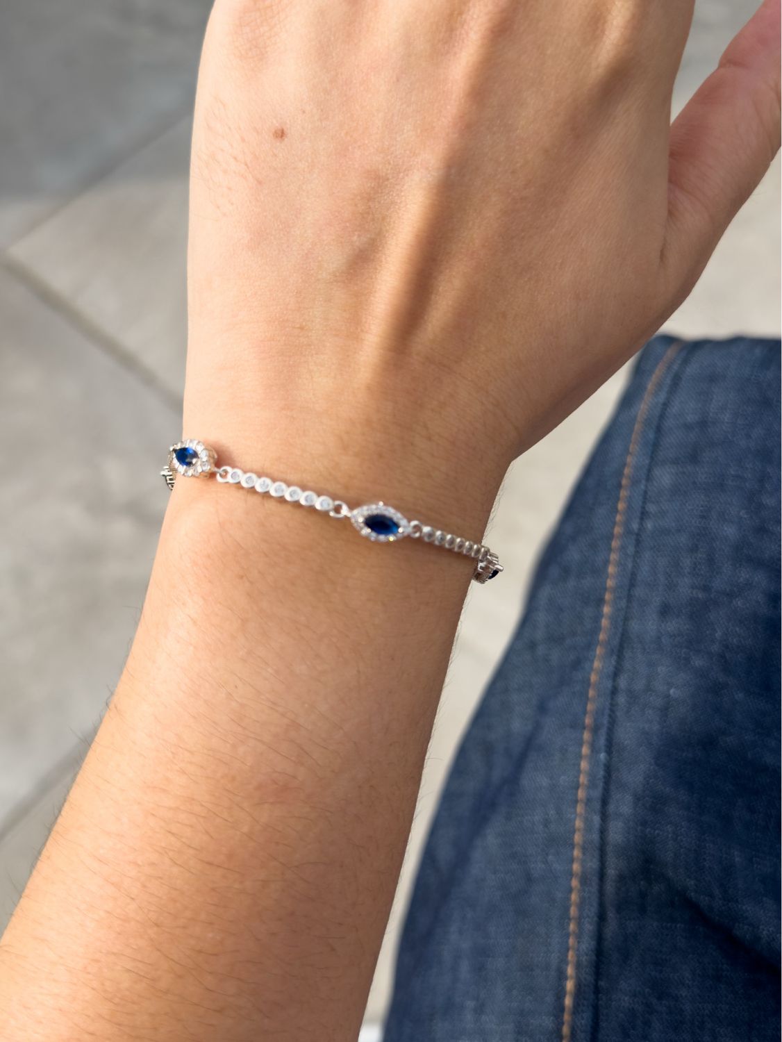 Pulsera Tennis Zafiro Plata 925 – Ajustable 18-20cm