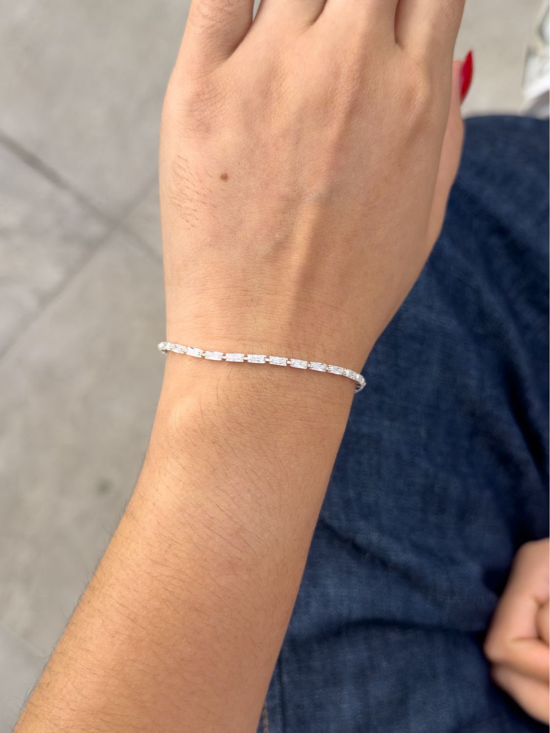 Pulsera Tennis Corte Baguette Plata 925 – Ajustable
